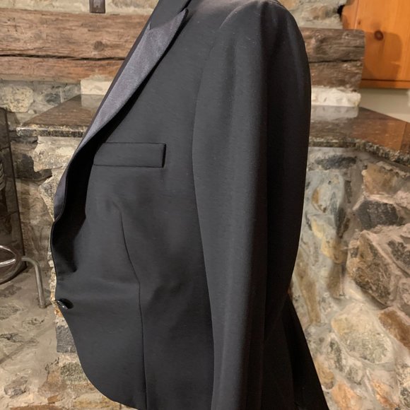 ralph lauren woman black silk tuxedo jacket w/tail - Picture 9 of 10